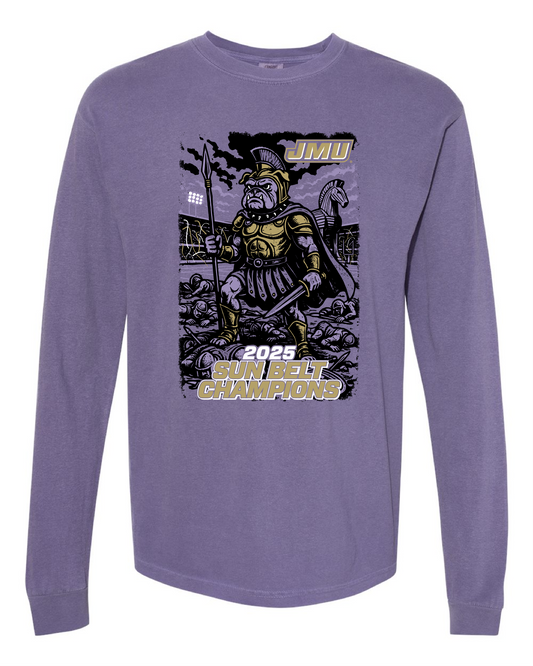 JMU Football SBC Champs - Comfort Colors Long Sleeve Shirt