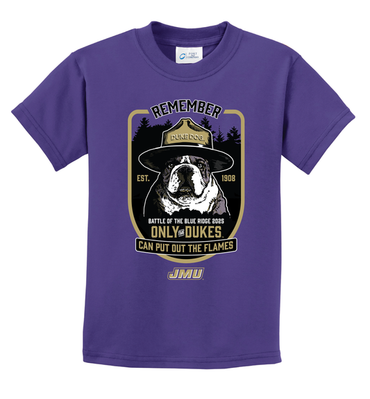 YOUTH - Smokey the Duke Dog - Short Sleeve Cotton Shirt